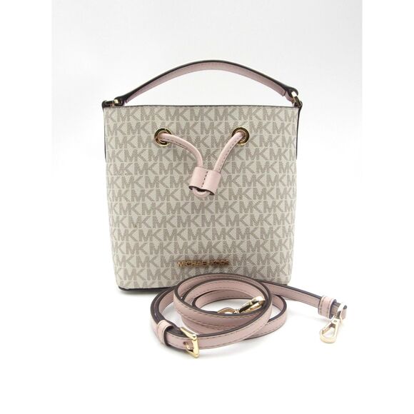 Michael Kors Suri Small Pink and Cream Logo Crossbody Bag - Picture 6 of 7